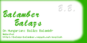 balamber balazs business card